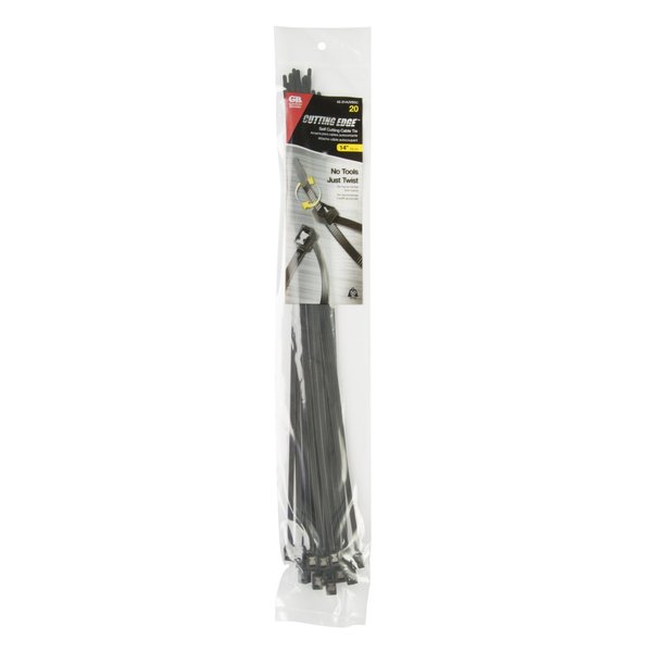 Gardner Bender 14 in. L Black Self-Cutting Cable Tie 20 pk 45-314UVBSC